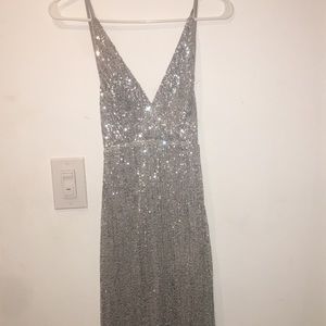 Silver sequin formal dress